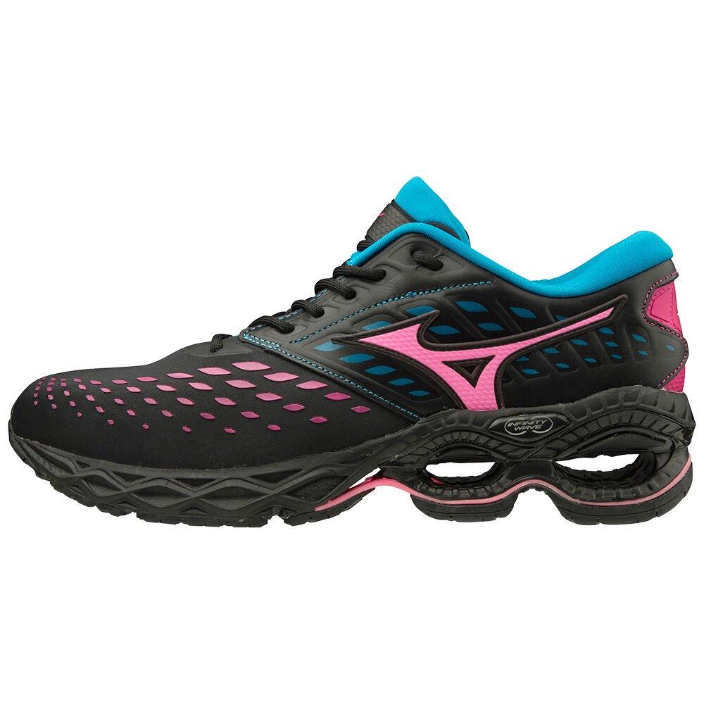 Men's Mizuno Sneakers Black/Pink/Blue Wave Creation LS Lights RB-Line Shoes - D1GA202460